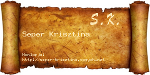 Seper Krisztina névjegykártya